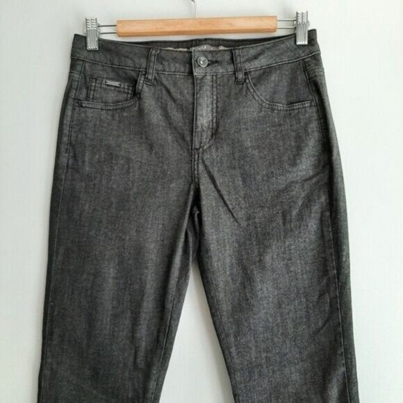 NILE Organic Cotton Tonal Embroidered Floral Skinny Crop Jeans Sz S - Picture 4 of 14